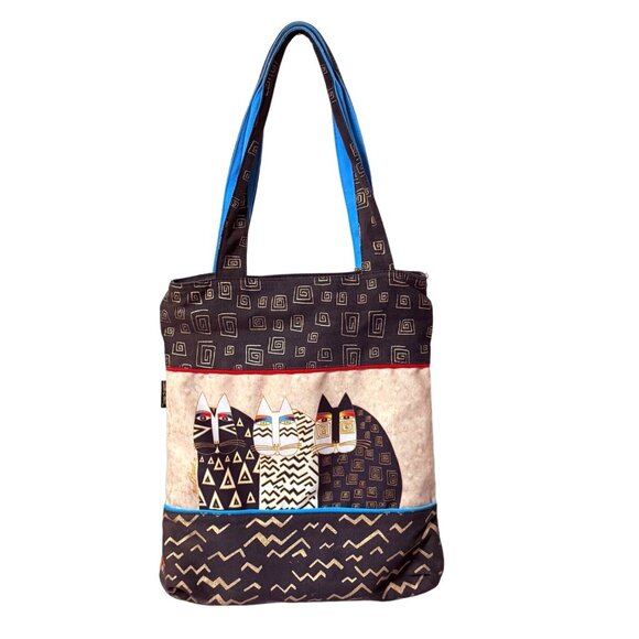 Laurel Burch Wild Cats Tote Bag Charm LB5340 Folklorica Retired Cat Lover Gift - Picture 2 of 16